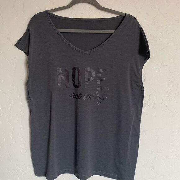 Gray Nope Not Today T-shirt - Picture 1 of 4